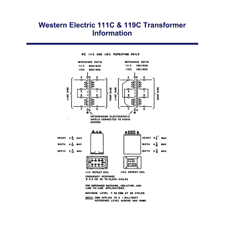 111C Western Electric Repeating Coil Datasheet