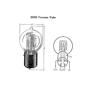 Western Electric 205D Vacuum Tube Data Sheet