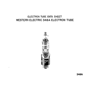 Western Electric 348A Electron Tube Data Sheet