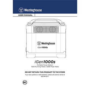 Westinghouse iGen1000s Portable Power Station User Manual