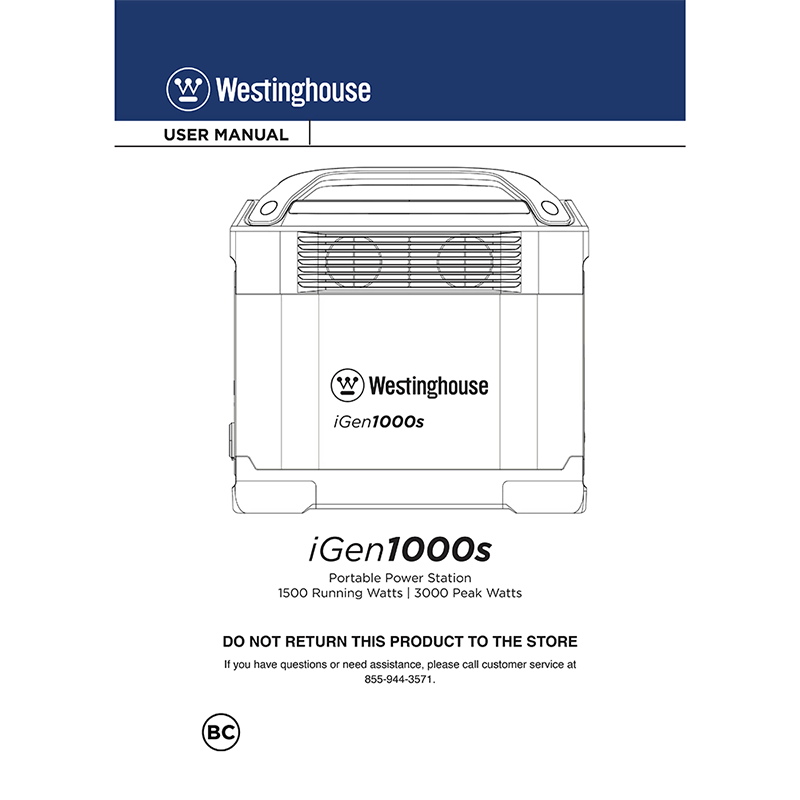 Westinghouse iGen1000s Portable Power Station User Manual