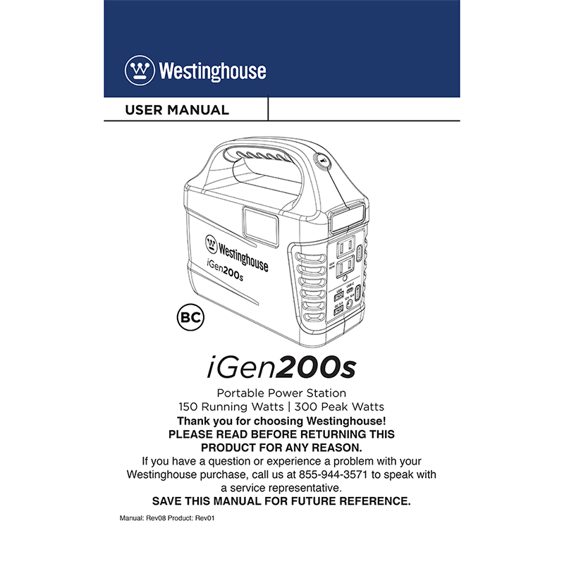 Westinghouse iGen200s Portable Power Station User Manual