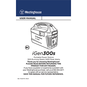 Westinghouse iGen300s Portable Power Station User Manual