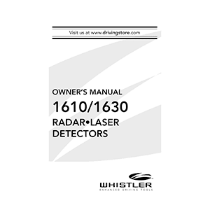 Whistler 1630 Radar-Laser Detector Owner's Manual