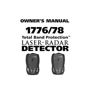 Whistler 1778 Laser-Radar Detector Owner's Manual