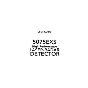 Whistler 5075EXS Laser-Radar Detector User Guide
