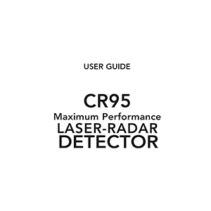 Whistler CR95 Laser-Radar Detector User Guide