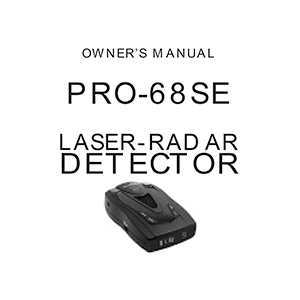 Whistler PRO-68SE Laser-Radar Detector Owner's Manual