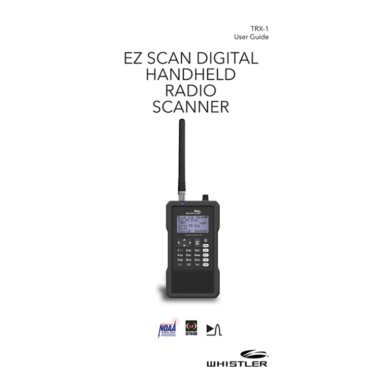 Ez Scan Software Whistler TRX-1 digital handheld radio scanner User Manual