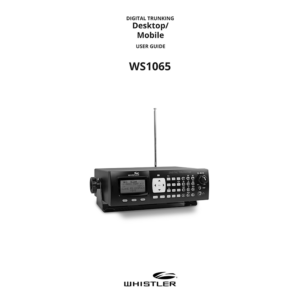 Whistler WS1065 Digital Trunking Radio Scanner User Guide