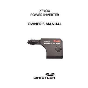 Whistler XP100i Power Inverter Owner's Manual