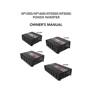 Whistler XP1600i Power Inverter Owner's Manual
