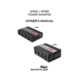 Whistler XP400i Power Inverter Owner's Manual