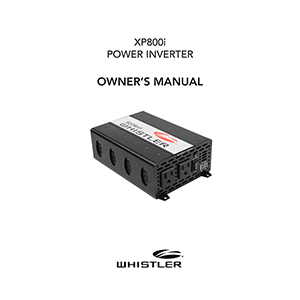 Whistler XP800i Power Inverter Owner's Manual