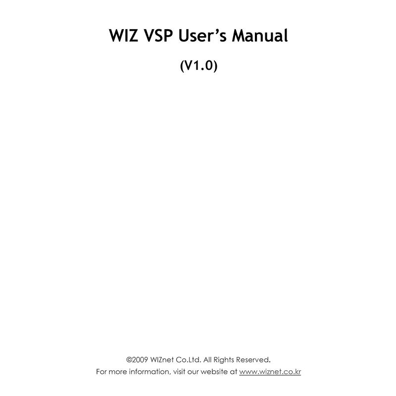 WIZ VSP User's Manual v1.0