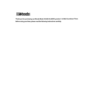 Woods 49001 - N1438-30 In-Wall Countdown Timer Instruction Manual