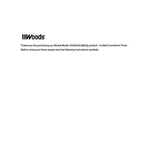 Woods 49012 - N1438-60 In-Wall Countdown Timer Instruction Manual