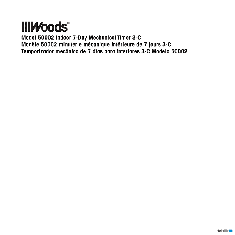 Woods 50002 Mechanical Timer Instruction Manual