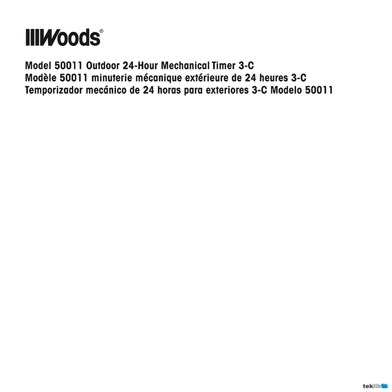 Woods 50011 Mechanical Timer Instruction Manual