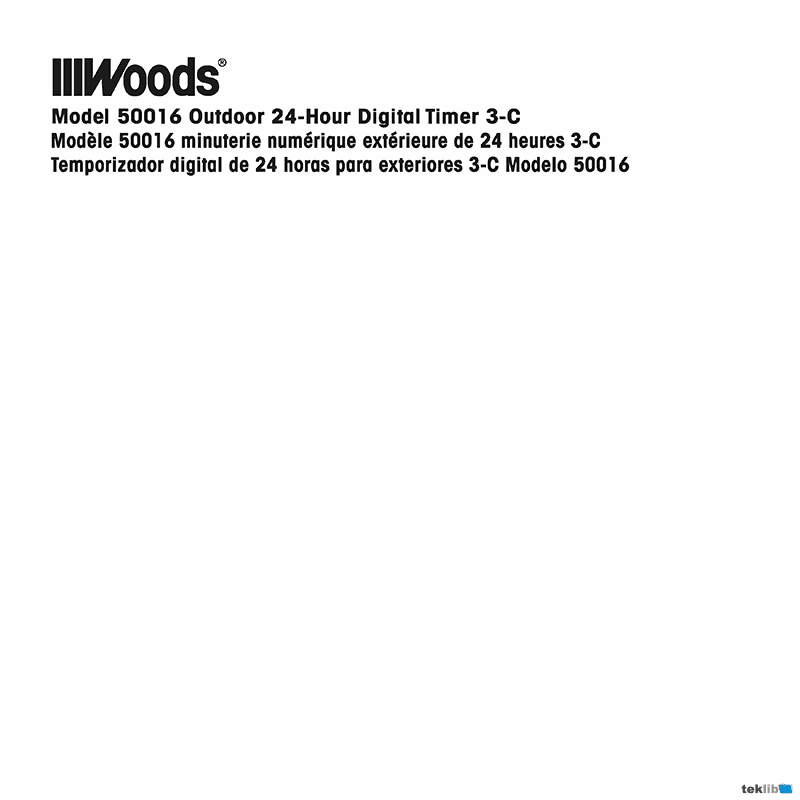 Woods 50016 Digital Timer Instruction Manual
