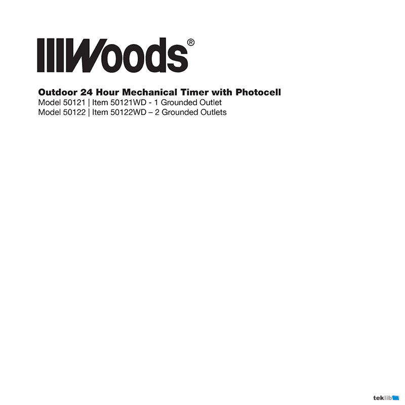 Woods 50122 Mechanical Timer Instruction Manual