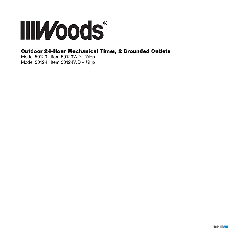 Woods 50124 Mechanical Timer Instruction Manual