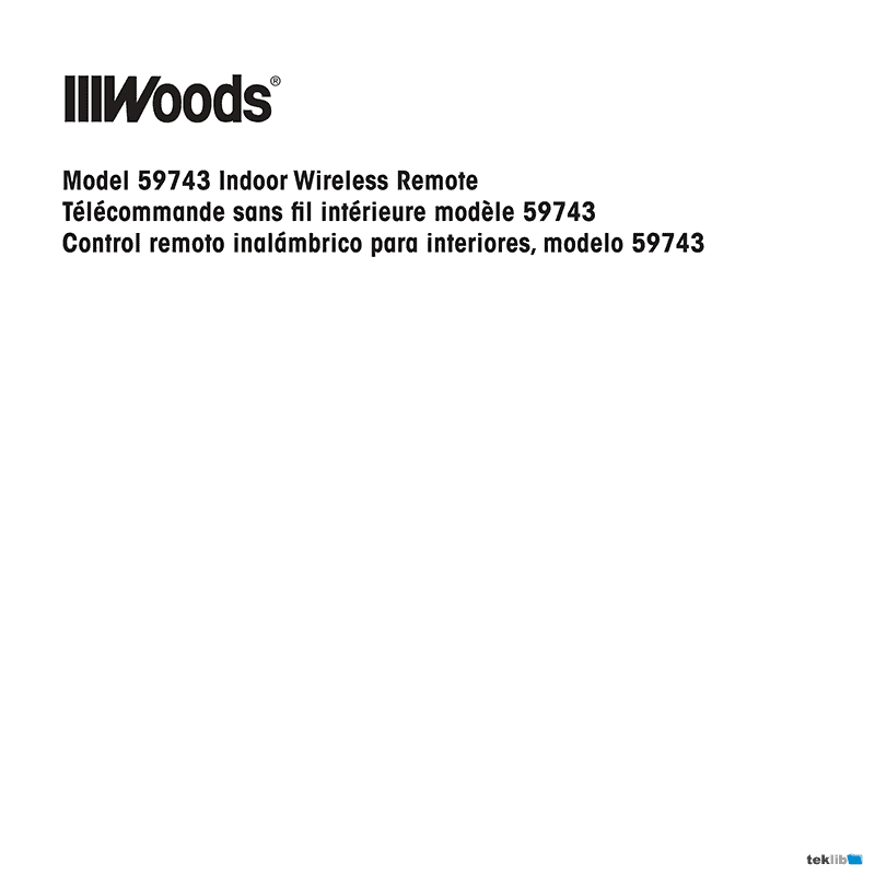 Woods 59743 Wireless Remote Control Instruction Manual