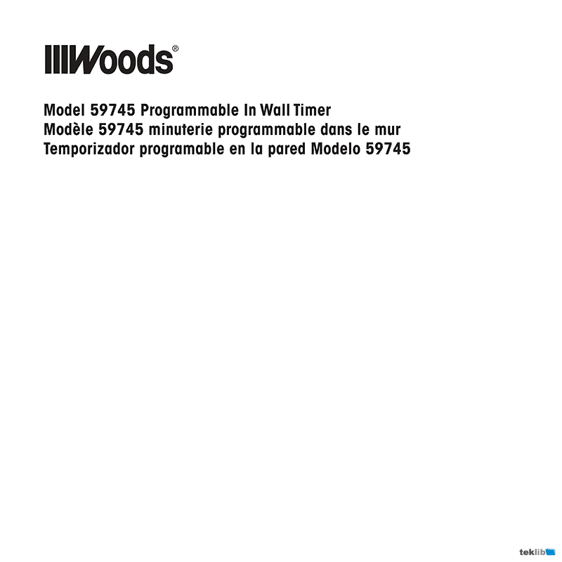 Woods 59745 In-Wall Mechanical Timer Instruction Manual