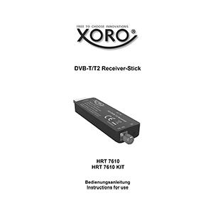 XORO HRT7610 Kit DVB-T2 HD Receiver Stick User Manual