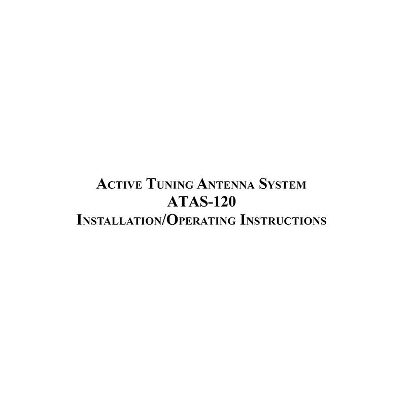 Yaesu ATAS-120 Active Antenna Installation/Operating Instructions
