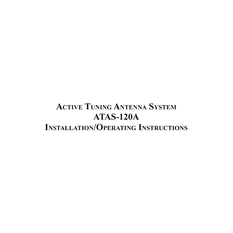Yaesu ATAS-120A Active Antenna Installation/Operating Instructions