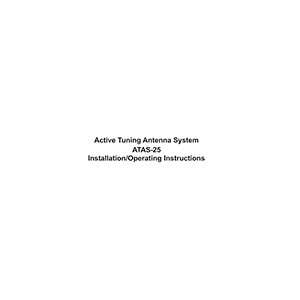 Yaesu ATAS-25 Active Antenna Installation/Operating Instructions
