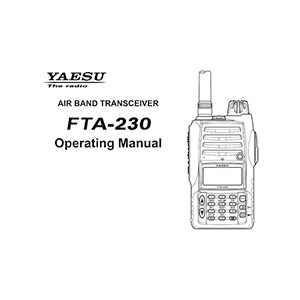 Yaesu FTA-230 Air-Band Transceiver Operating Manual
