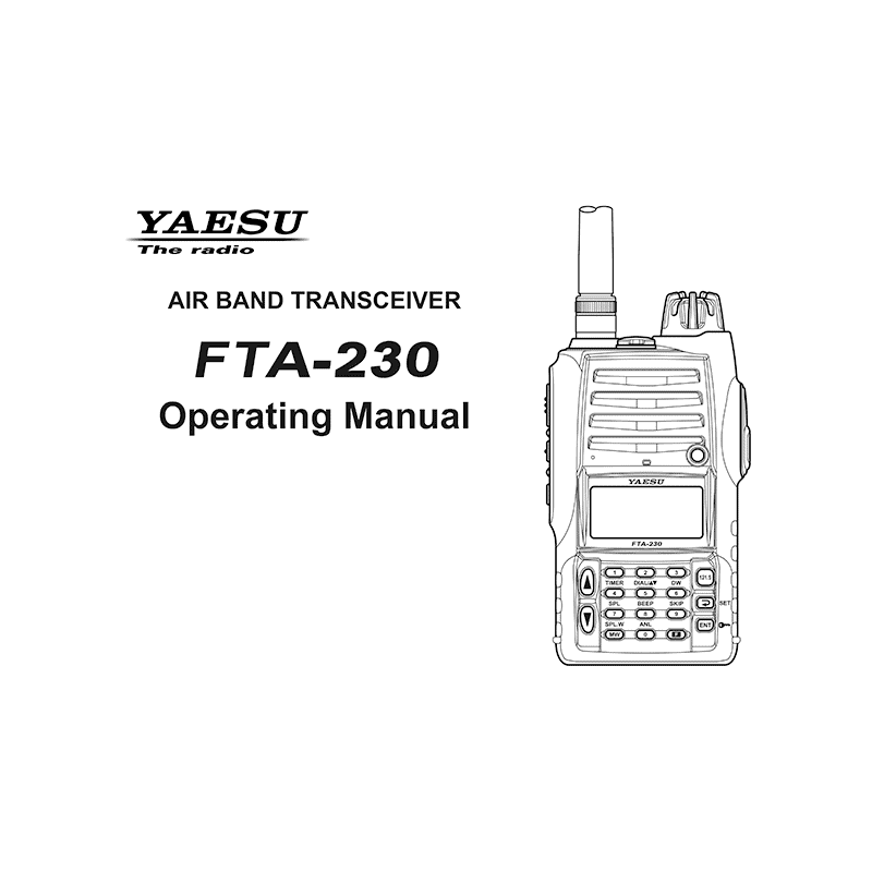 Yaesu FTA-230 Air-Band Transceiver Operating Manual