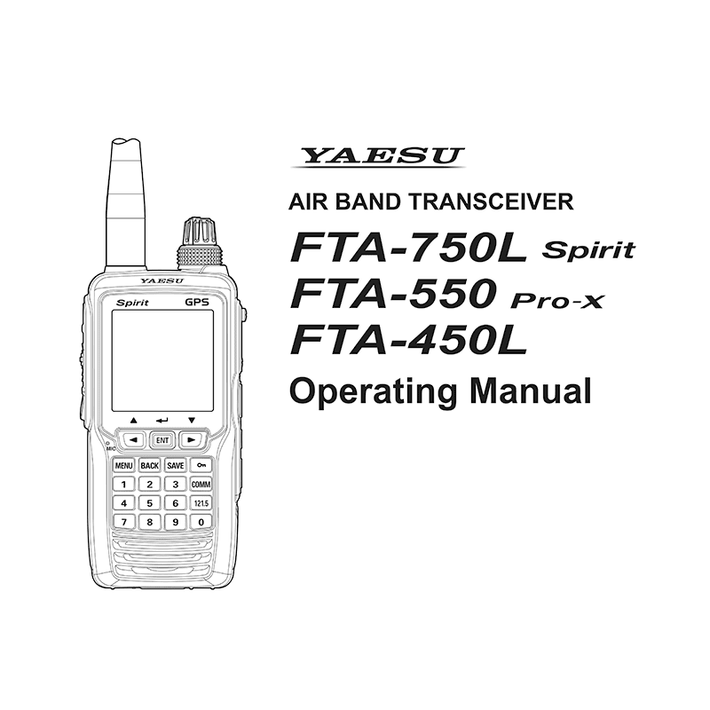 Yaesu FTA-750L Air-Band Transceiver Operating Manual