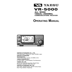Yaesu VR-5000 Communications Receiver Operating Manual