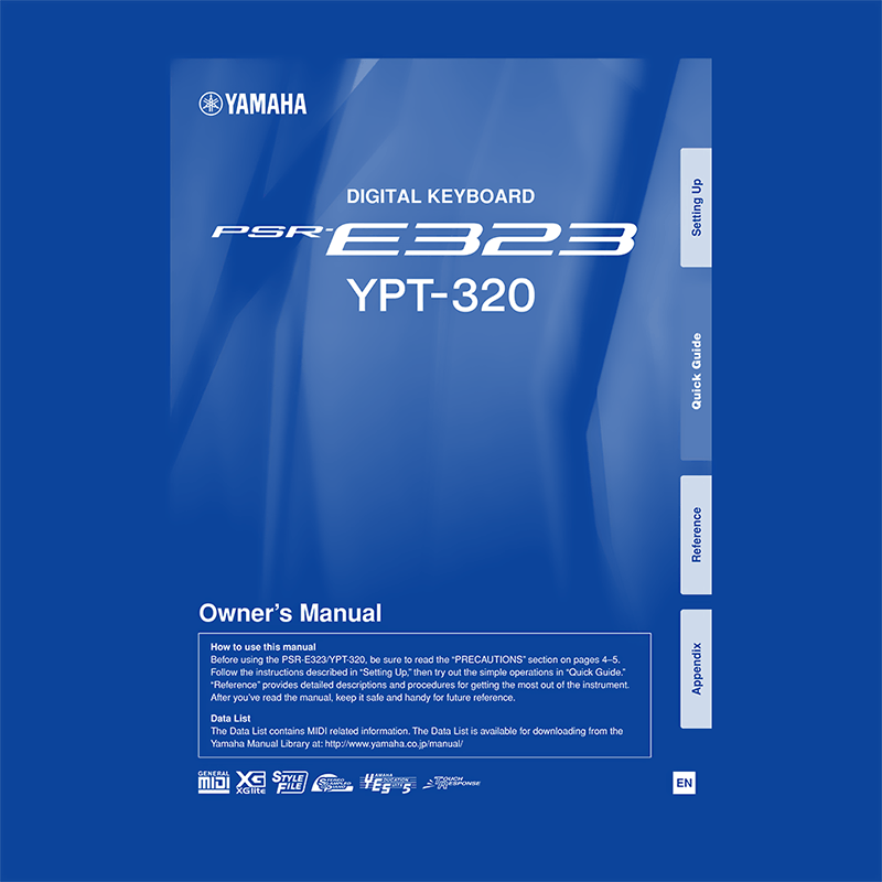 Yamaha PSR-E323 YPT-320 Digital Keyboard Owner's Manual