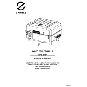 Z Grills Cruiser 200A Portable Pellet Grill ZPG-200A Owner's Manual