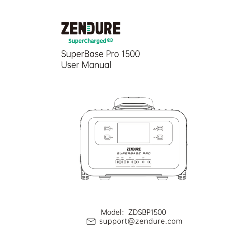 Zendure SuperBase Pro 1500 Portable Power Station User Manual